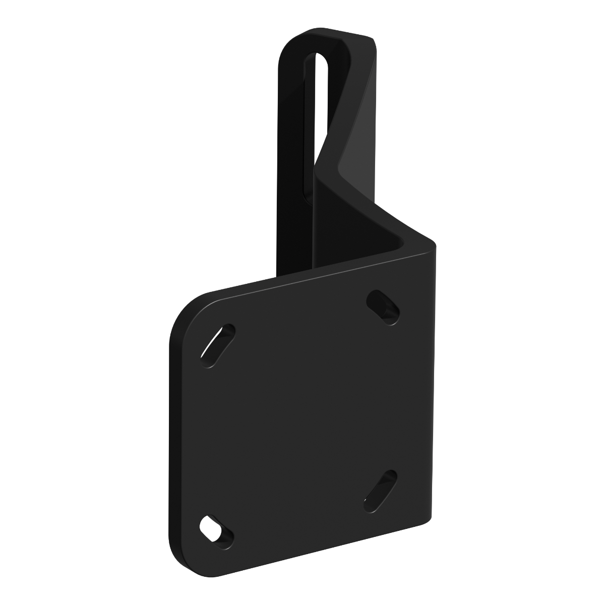 Lewmar Jack Plate Mounting Bracket black, beauty angle showing bracket arms and E-coated aluminum finish