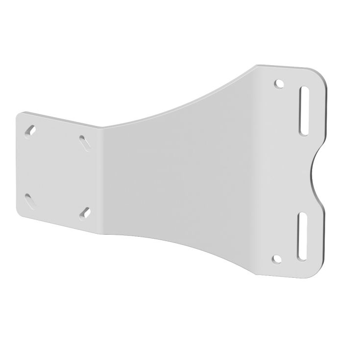 Lewmar Motor Mount Bracket white, angled beauty shot showing sandwich-style bracket plate and E-coated aluminum finish